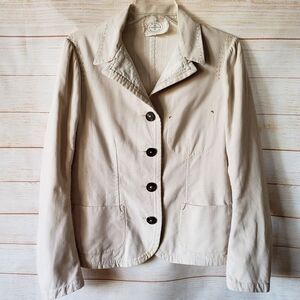 Nigel Preston Tercey Cotton Lapel Collar Lined Jacket Casual Women's Size Medium